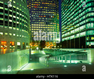 Centre financier de Canary Wharf, les Docklands, London, England, UK Banque D'Images
