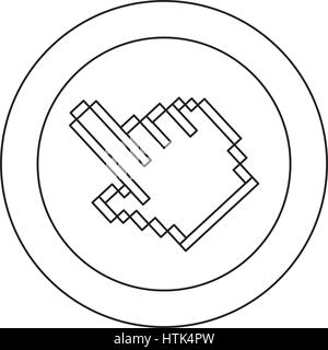 Figure symbole icône curseur main pixel Illustration de Vecteur