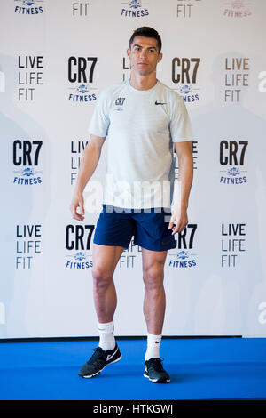 Madrid, Espagne. Mar 13, 2017. Cristiano Ronaldo durant la présentation de CR7 Crunch Fitness à Madrid 13/03/17 : Crédit Gtres información más Comuniación on line,S.L./Alamy Live News Banque D'Images