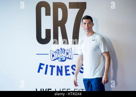 Madrid, Espagne. Mar 13, 2017. Cristiano Ronaldo durant la présentation de CR7 Crunch Fitness à Madrid 13/03/17 : Crédit Gtres información más Comuniación on line,S.L./Alamy Live News Banque D'Images