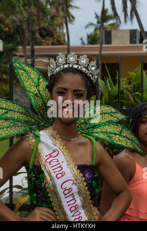 Reine de beauté le Carnaval de La Vega, République dominicaine. La première Célébration de carnaval documentés dans ce qui est maintenant la République dominicaine s'est tenue à Banque D'Images