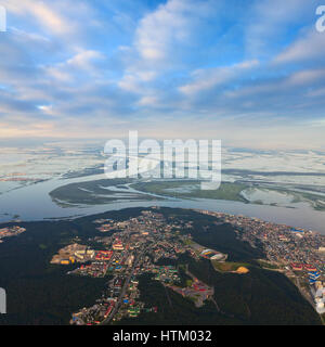 Ville de Khanty-Mansiysk, vue du dessus Banque D'Images