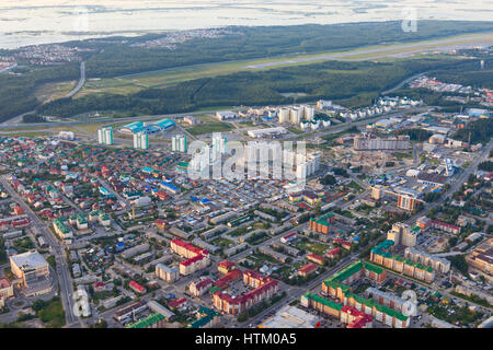 Ville de Khanty-Mansiysk, vue du dessus Banque D'Images