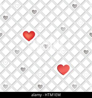 Love Heart motif transparent valentine jour maison de vacances ornement géométrique Illustration de Vecteur