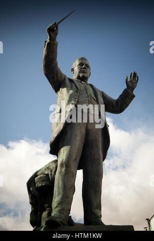 Caradog statue à Victoria Square, Maule Valley, Alpes, Pays de Galles, Royaume-Uni Banque D'Images