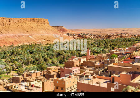 Panorama de la ville de Tinghir au Maroc Banque D'Images