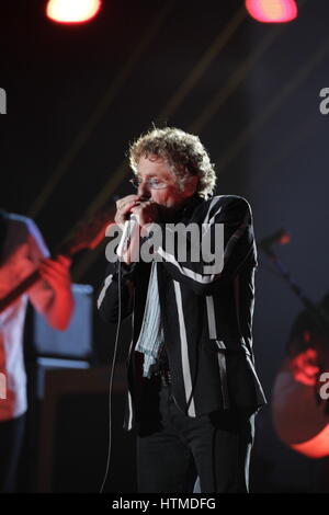 Roger Daltrey du groupe de rock, l'OMS, au Super Bowl à Miami, Floride, USA le 7 février 2010. Photo par Francis Specker Banque D'Images