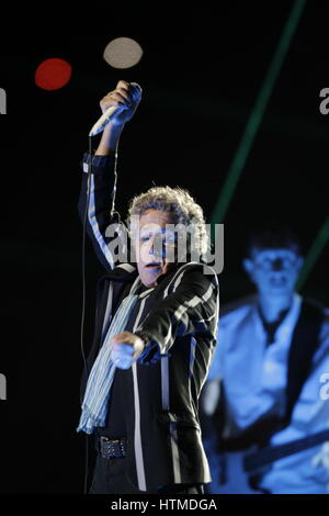 Roger Daltrey du groupe de rock, l'OMS, au Super Bowl à Miami, Floride, USA le 7 février 2010. Photo par Francis Specker Banque D'Images