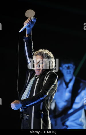 Roger Daltrey du groupe de rock, l'OMS, au Super Bowl à Miami, Floride, USA le 7 février 2010. Photo par Francis Specker Banque D'Images