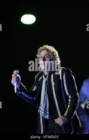 Roger Daltrey du groupe de rock, l'OMS, au Super Bowl à Miami, Floride, USA le 7 février 2010. Photo par Francis Specker Banque D'Images