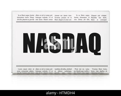 Les indices du marché boursier NASDAQ Journal titrait : concept Banque D'Images