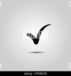 Noire et de l'icône symbole approuvé pour design et web graphique sur fond blanc. Illustration de Vecteur