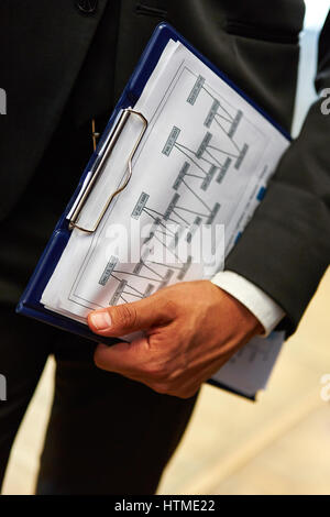 Le graphique sur presse-papiers au conseil aux entreprises pour l'organisation de la réunion Banque D'Images