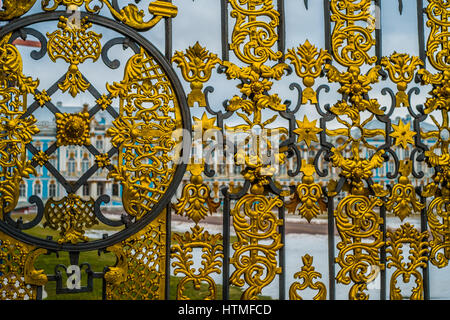 Portes du palais de Catherine à Tsarskoïe Selo, Pouchkine, Saint Petersburg Banque D'Images