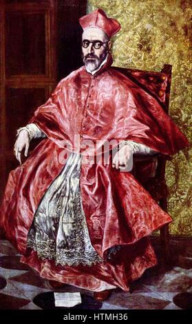 El Greco (1541-1614) peintre grec, Portrait de Don Fernando Niño de Guevara Cardinal inquisiteur 1600) Banque D'Images