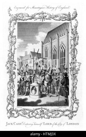 Jack Cade (d1450) English rebel d'origine irlandaise, chef de la rébellion du Kent pendant le règne de Henri VI, se déclarer lui-même Seigneur de Londres. Lieu Londres pour environ 2 jours. Tué dans le Sussex en essayant de s'échapper à l'autre. La gravure sur cuivre ce début du 19ème Banque D'Images