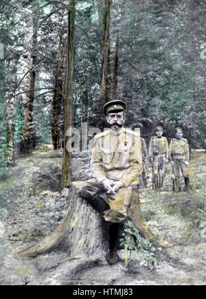 Nicolas II (1868-1918) Empereur de Russie de 1894, en exil en 1917. Après la photographie teinté. Demi-teinte. Banque D'Images