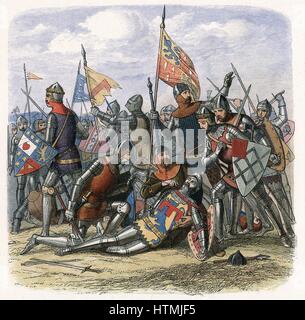 Henry Percy (Harry Hotspur) 1364-1403 tué lors de la bataille de Shrewsbury, 21 juillet 1403, où Henri IV a été victorieux. La gravure sur bois en couleur c1860 Banque D'Images