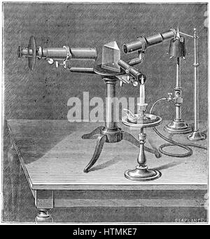 Spectroscope du type utilisé par Robert Wilhelm Bunsen (1811-1899) et ...