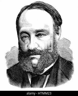 James Prescott Joule (1818-1889) Physicien anglais. Équivalent mécanique de la chaleur (J). Gravure tirée de 'La science' New York 1875 Banque D'Images