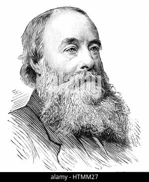 James Prescott Joule (1818-1889) Physicien anglais. Équivalent mécanique de la chaleur (J). Gravure tirée de 'l'Illustration', Londres, 1889 Banque D'Images