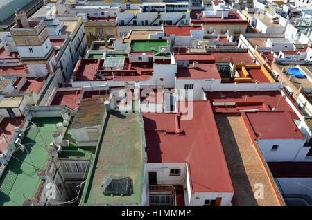 Blick vom Torre Tavira auf Cadiz Banque D'Images