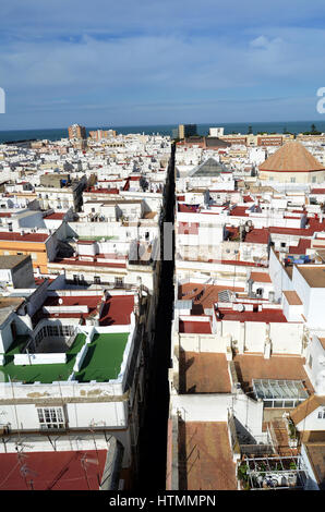 Blick vom Torre Tavira auf Cadiz Banque D'Images