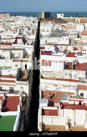 Blick vom Torre Tavira auf Cadiz Banque D'Images