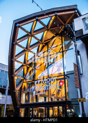 Le nouveau marché, le Moor Moor, Sheffield, abattu le 05 décembre 2014, Banque D'Images