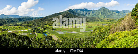 Paysage de Kauai. Prises depuis le nord de Kauai, dans l'archipel hawaïen, regardant vers le Mont Wai'ale'ale, les îles plus haut point Banque D'Images