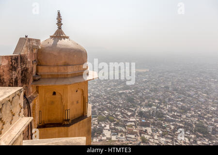 Jaipur, vue depuis le Fort Nahargarh, Inde Banque D'Images