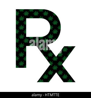 Symbole d'ordonnance illustrant l'usage légal de la marijuana médicale. Banque D'Images
