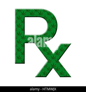 Symbole d'ordonnance illustrant la marijuana médicale. Banque D'Images