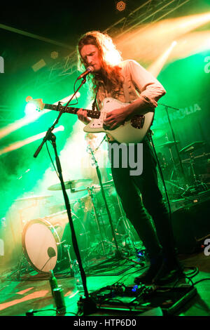 Milan, Italie. Mar 13, 2017. Le groupe de rock pop anglaise BANFI effectue sur scène à Circolo le show d'ouverture Magnolia Bear's Den Crédit : Rodolfo Sassano/Alamy Live News Banque D'Images