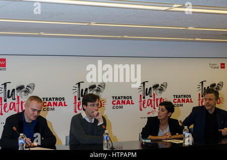 Madrid, Espagne. 16 mars, 2017. Présentation de l'opéra "Le malentendu" de Fabián Panisello basé dans la pièce d'Albert Camus dans Teatros del Canal aura lieu 20-23ème Mars 2017, Madrid, Espagne, le 16 mars 2017. Credit : Enrique Davó/Alamy Live News. Banque D'Images