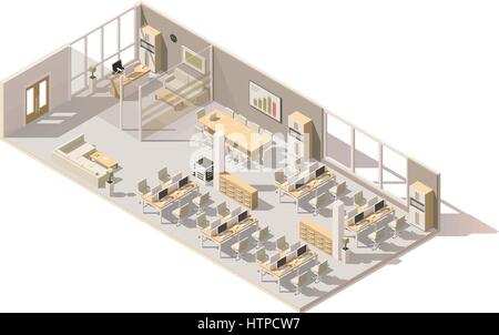 Bureau poly faible isométrique vectoriel Illustration de Vecteur