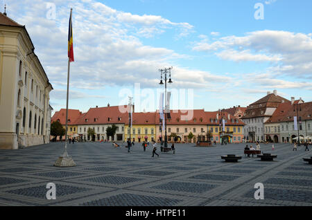 Grand Place à Sibiu, Roumanie Banque D'Images