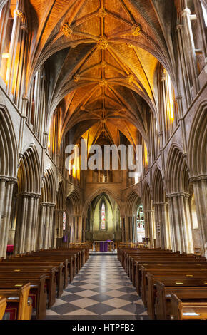 Pershore Abbey intérieur, la Nef, Pershore, Worcestershire England UK Banque D'Images