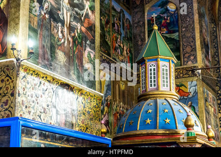 Intérieur de la Cathédrale Saint Sauveur Apostolique Aramenian (communément appelée Cathédrale Vank) à New Julfa district de Isfahan, Iran Banque D'Images