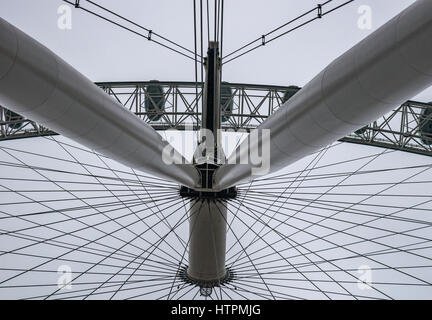 La célèbre roue London Eye en plus de la rivière Thames, dans la ville de Londres, Royaume-Uni. Banque D'Images