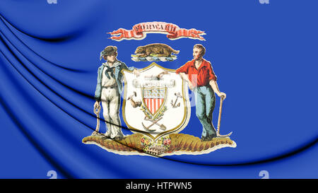 Pavillon 3D du Wisconsin (1866-1913), aux États-Unis. 3D Illustration. Banque D'Images