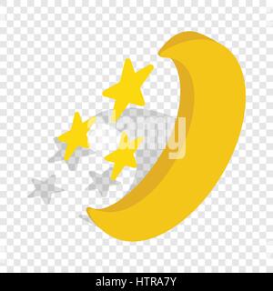 La Lune et les étoiles icône isométrique Illustration de Vecteur