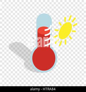 Isométrique haute température thermomètre indique Illustration de Vecteur