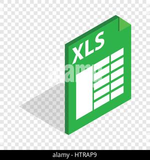 Format de fichier xls icône isométrique Illustration de Vecteur