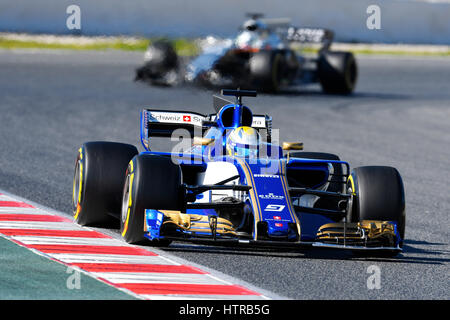 Circuit de Catalunya Montmelo, près de Barcelone, Espagne, 27.2.2017, -2,3.Test Formule 1 jours --- Marcus Ericsson (SWE), Sauber C36 Banque D'Images