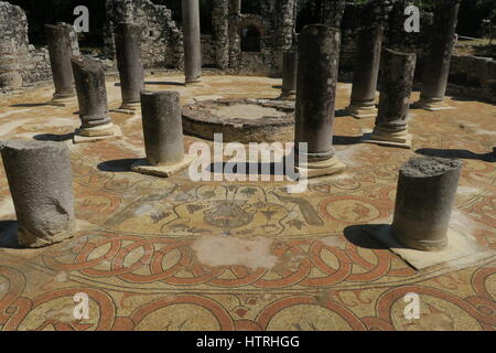 Parc national de Butrint est l'un des plus importants sites archéologiques en albanie. Il protège domaine de paysage historique, d'archéologie et de l'environnement. Banque D'Images