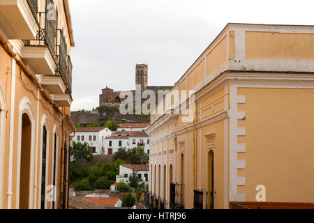 Tour et mosquée mauresque à Almonaster La Real, Sierra de Aracena, province de Huelva, Espagne Banque D'Images