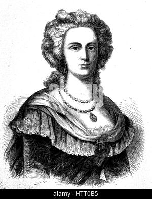 Marie Antoinette, née Maria Antonia Josepha Johanna, 1755 - 1793, a été la dernière reine de France et de Navarre avant la Révolution française, la reproduction d'une gravure sur bois à partir de l'année 1880, l'amélioration numérique Banque D'Images