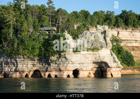 Roches Peintes, Upper Peninsula Michigan Banque D'Images