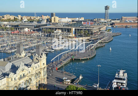 Port Vell à Barcelone, Espagne Banque D'Images